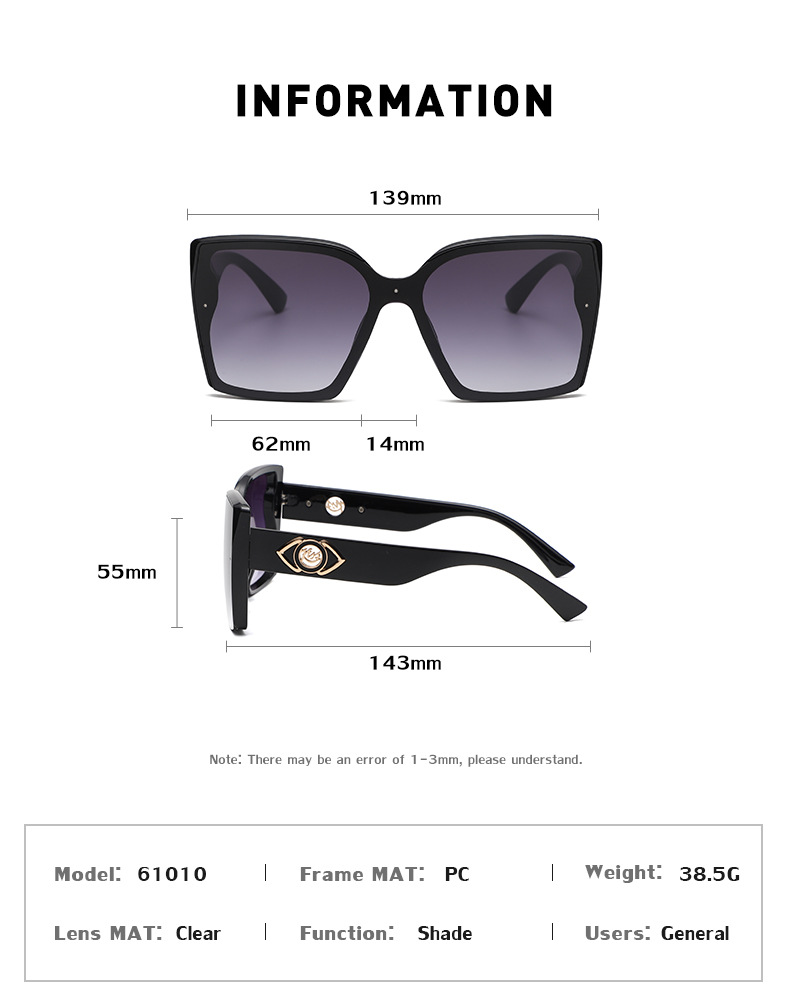 Fashion Big Frame Sunglasses Wholesale Nihaojewelry display picture 11