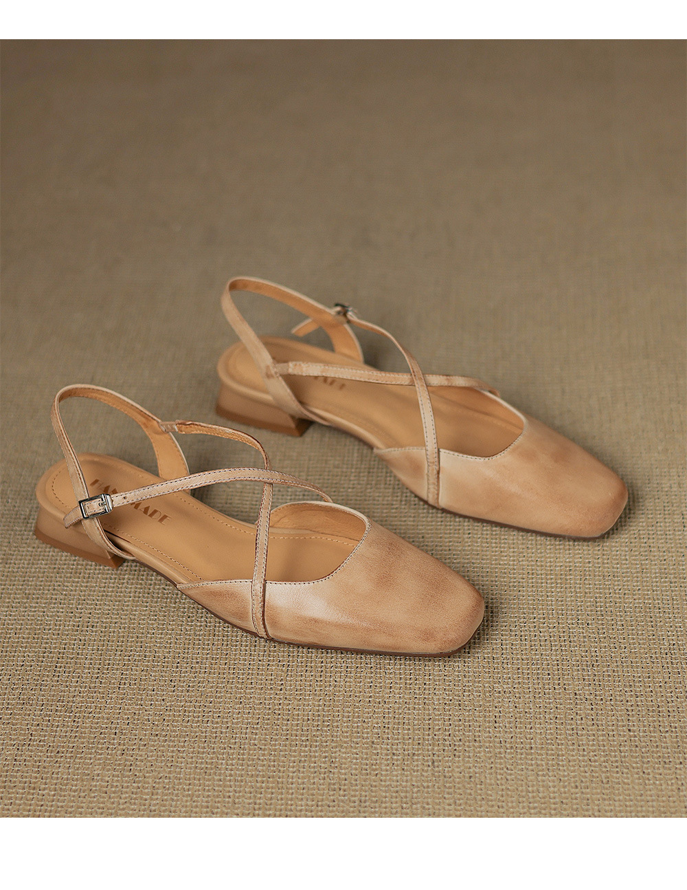 Sandal nữ mũi kín quai chéo buộc dây gót thấp phong cách Hàn Quốc — màu tím chi tiết 19