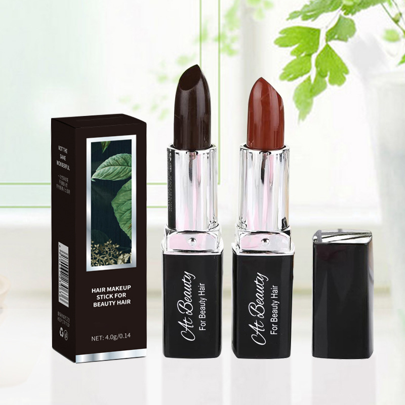 Disposable Hair Dye Pen Lipstick-Style Long-Lasting Gray Hair Cover Temporary Hair Dye Cream Black Temporary Hair Dye Agent Wholesale