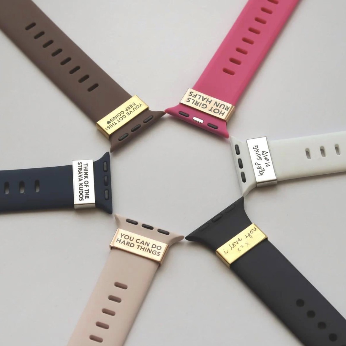 European and American New Style Watch Strap Steel Ring, Metal Stainless Steel DIY Engraved Steel Ring Watch Strap Decoration Accessories