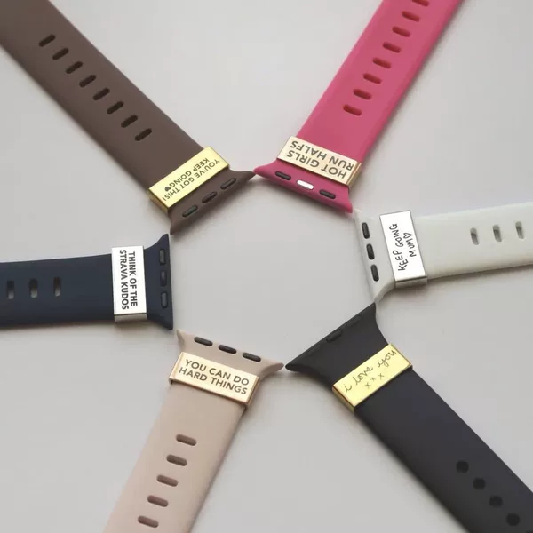 European and American New Style Watch Strap Steel Ring, Metal Stainless Steel DIY Engraved Steel Ring Watch Strap Decoration Accessories