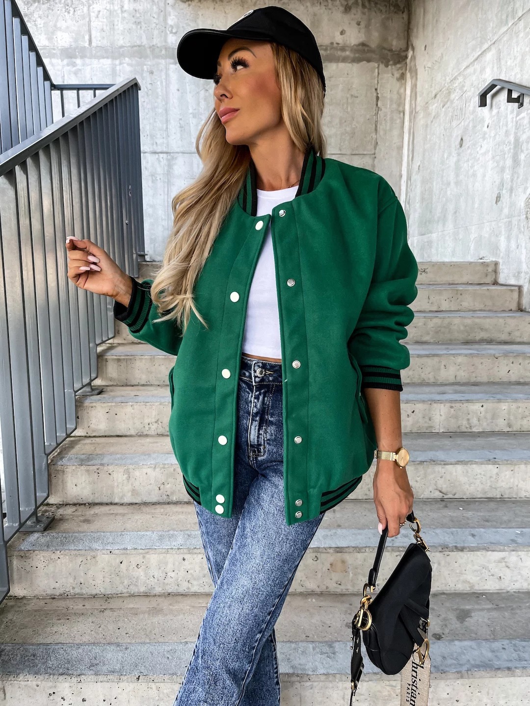 Color Block Baseball Jacket 2