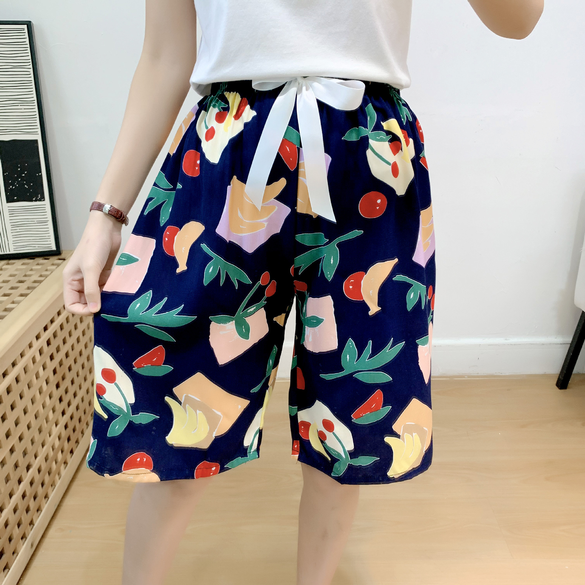 ¡Ropa para dormir! Pijama de seda de algodón pantalones cortos de verano para mujer