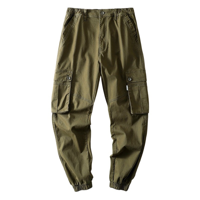 Large Size Men's Summer New Japanese Crock Pants Men's Loose Plus Size Multi-Pocket Tooling Casual Trousers