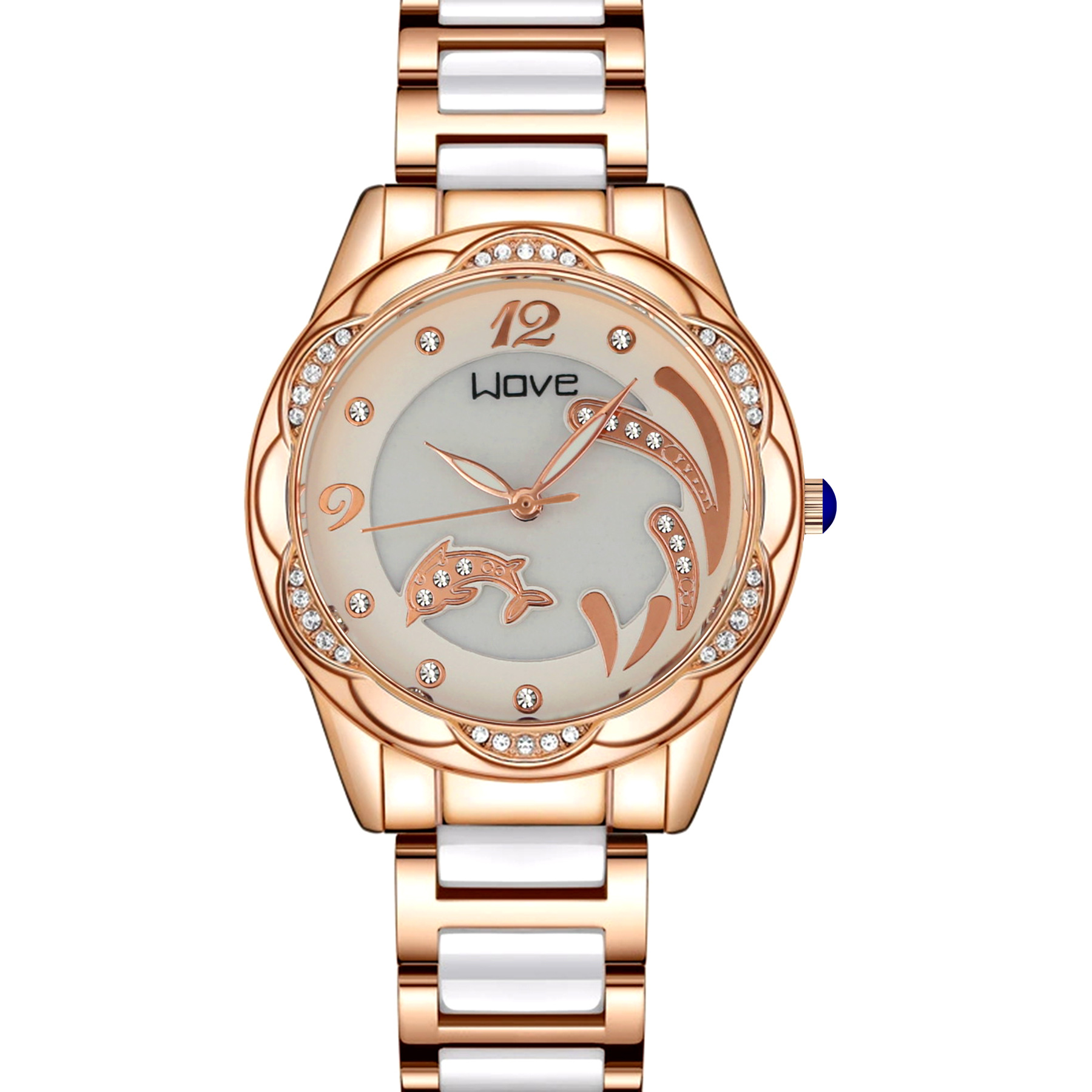 New Summer Girls' Watch Diamond Fully Automatic Quartz Watch Women's Ceramic Butterfly Buckle Waterproof Women's Watch Women's Watch