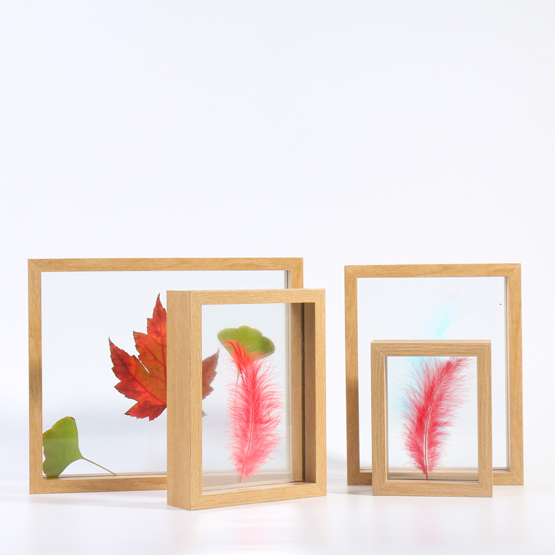 Double-Sided Glass Photo Frame Table Wholesale Three-Dimensional Plant Specimen Frame Density Board Photo Frame Three-Dimensional Nordic Specimen Picture Frame