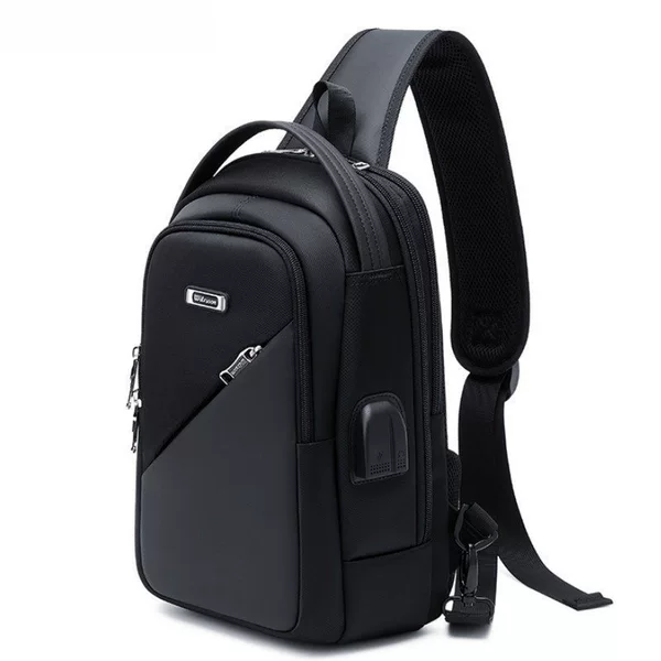Men's Chest Bag, Single Shoulder Crossbody Bag, Waterproof Multifunctional Men's Bag, Password Lock Small Backpack, Contrasting Color Casual Travel Bag