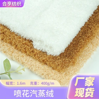 定制喷花汽蒸绒 超细精细绒蚂蚁绒布料海藻绒小蜜桃绒珍珠绒面料
