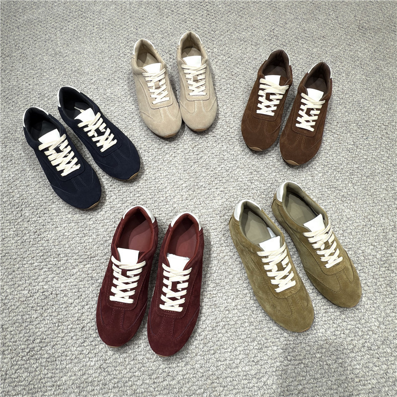 Women's Casual Flat Shoes 2025 Autumn and Winter New Classic Versatile Lace-Up Color-Blocking Sneakers Running Shoes