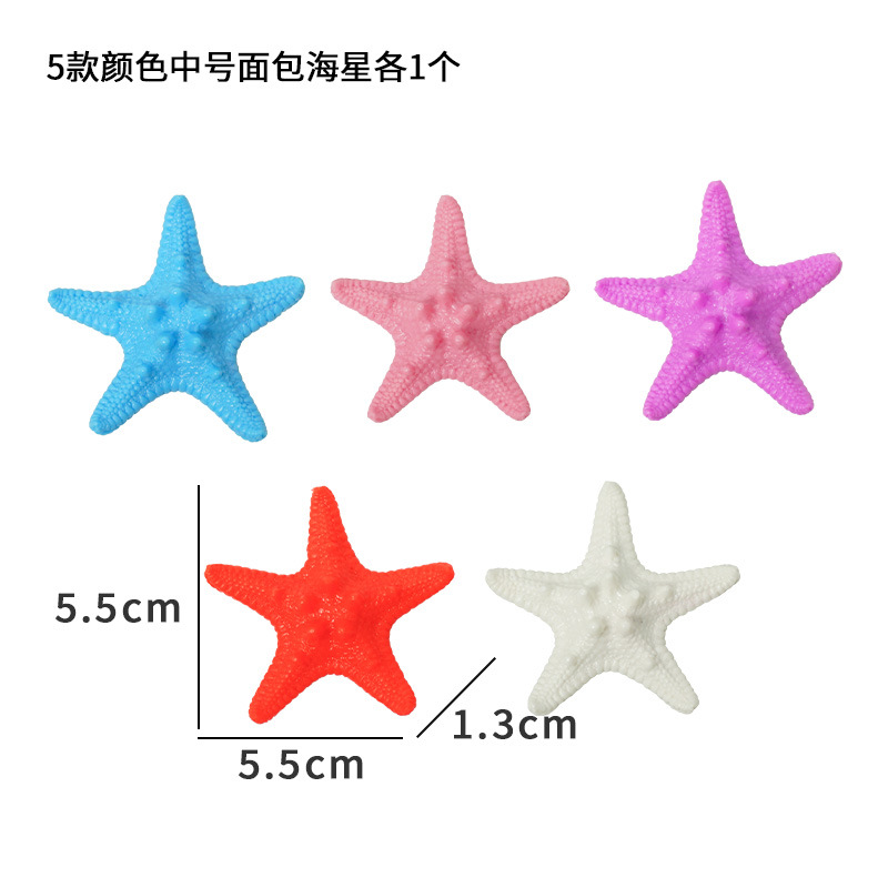 1 estrella de mar de pan mediano de 5 colores
