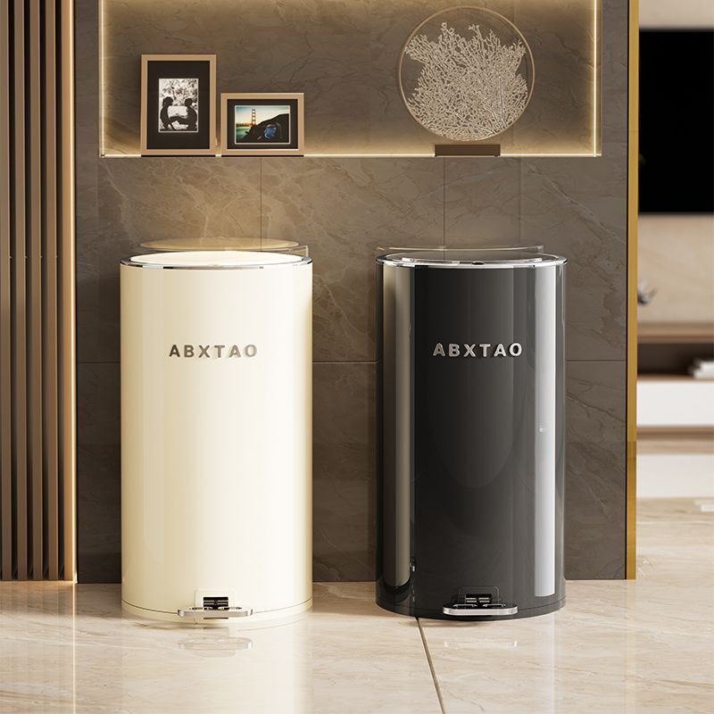 Stainless Steel Trash Can for Home Use, Large Size with Lid, Foot Pedal, Suitable for Living Room, Kitchen, Bedroom, Bathroom, High Aesthetic Value, Model E18