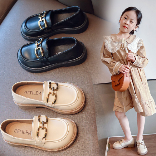 Girls Princess Shoes Children's Leather Shoes 2024 Spring New Little Girls Korean Soft Sole Student Baby Shoes