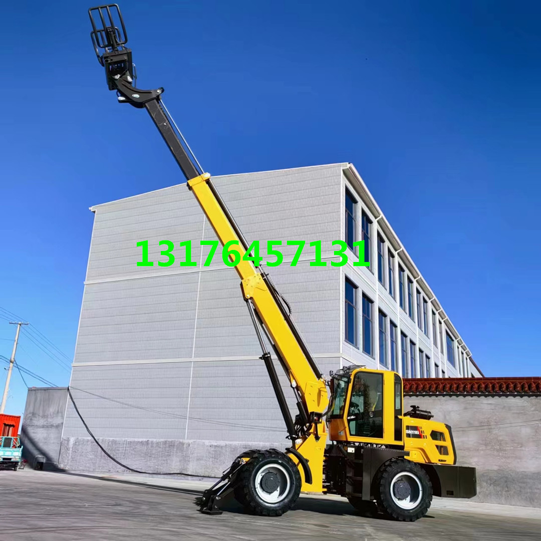 建筑养殖用伸缩臂装载机 举高7-11米伸缩臂装载机 液压伸缩臂铲车