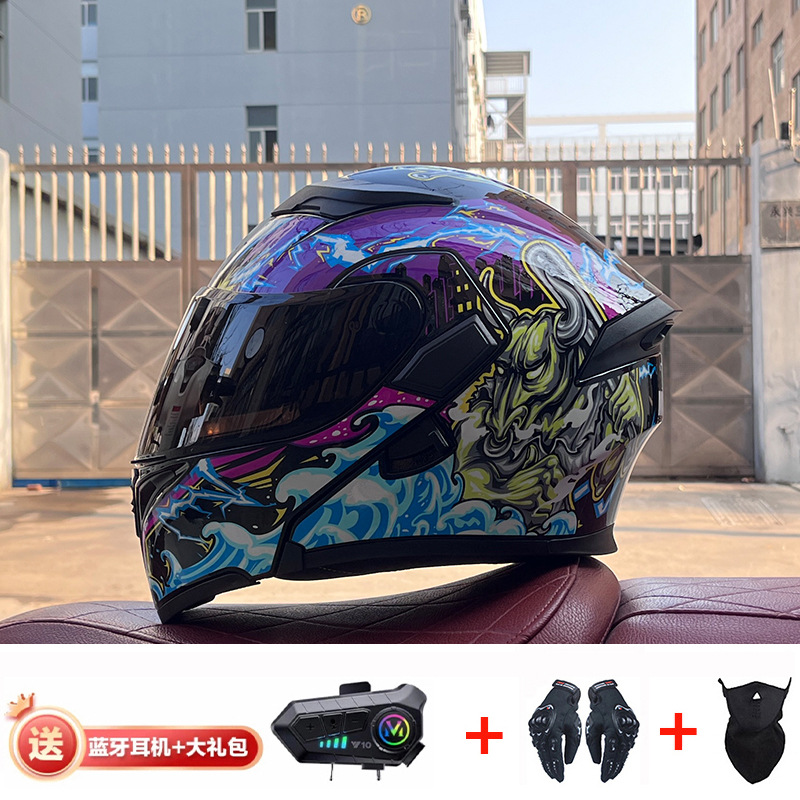 JIEKAI casco de motocicleta casco completo de motocicleta para hombres y mujeres Bluetooth casco de exposición casco de coche eléctrico 3C certificación