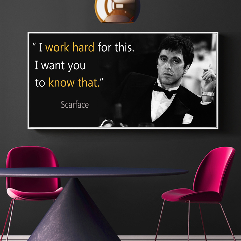 Famous movie characters slogans canvas painting mural poster wall art bedroom living room modern decoration 4