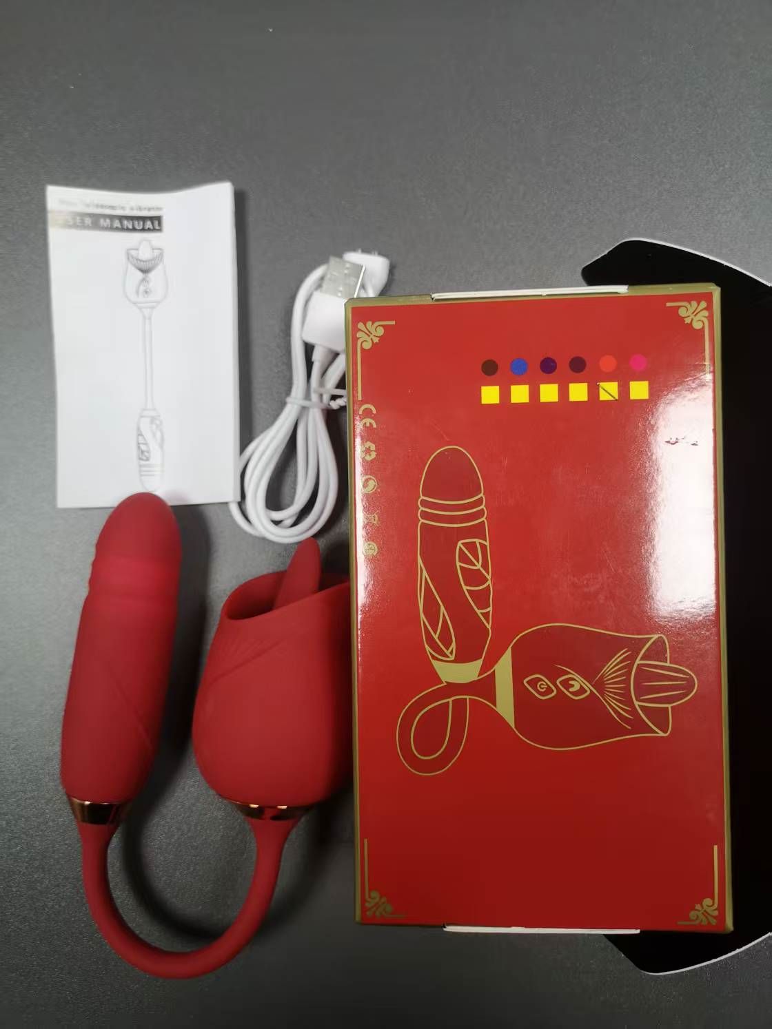 Rose lengua lamir huevo de 10 frecuencia doble cabeza vibrador femenino coquetear estimulación masturbador para adultos al por mayor