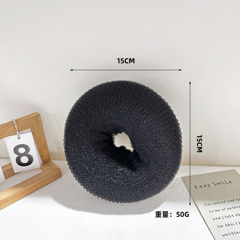 Platillo de rosquilla, mujer perezosa, lazo para el cabello con cabeza de bola esponjosa, artefacto para niños, tocado de capullo, accesorio para el cabello coreano