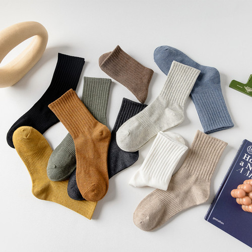 23 Socks Men's Mid-calf Socks Retro Men's Socks Combed Cotton Solid Color Striped Cotton Socks Men's Waist Socks Wholesale