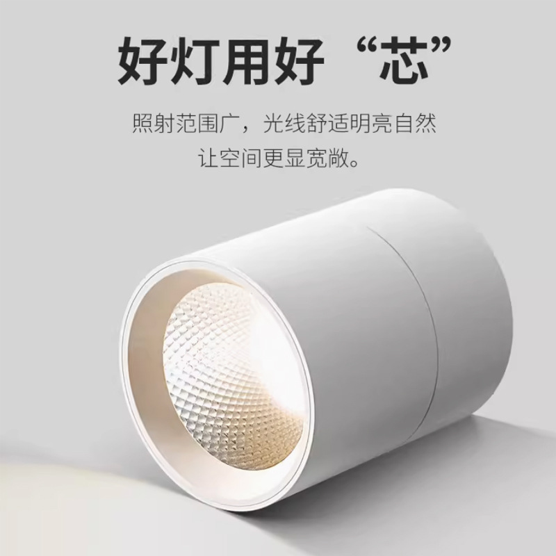 Superficie montada Spotlight LED lámpara de techo hogar ajustable ángulo tienda comercial COB pista luz pequeña superficie de techo montado Downlight