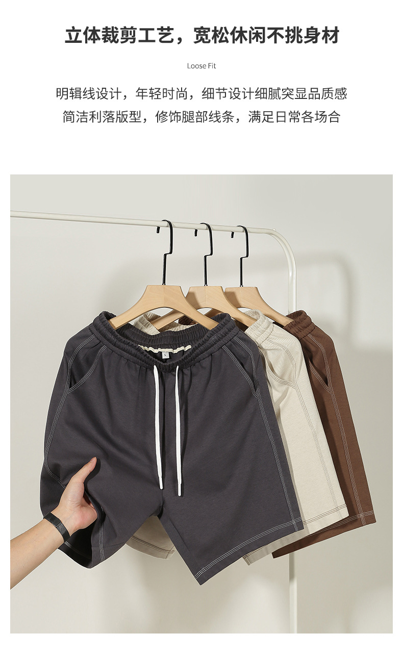 夏季新款双面斜纹棉日系复古运动五分短裤卫裤 (2).jpg