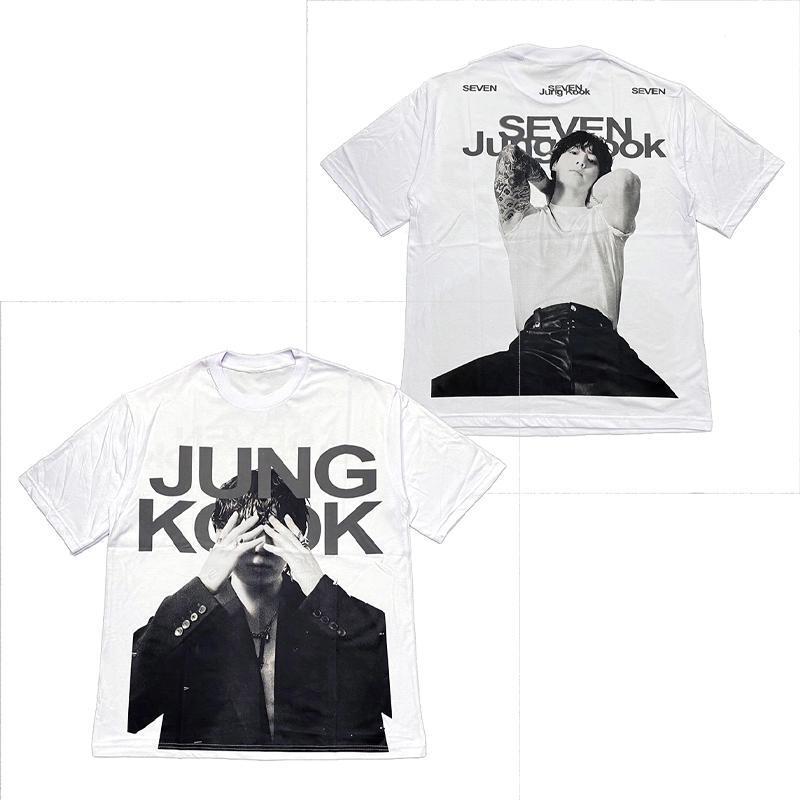 BTS Tian Jiuguo Jungkook Single Seven Peripheral Cotton Loose Direct Spray Short-sleeved T-shirt