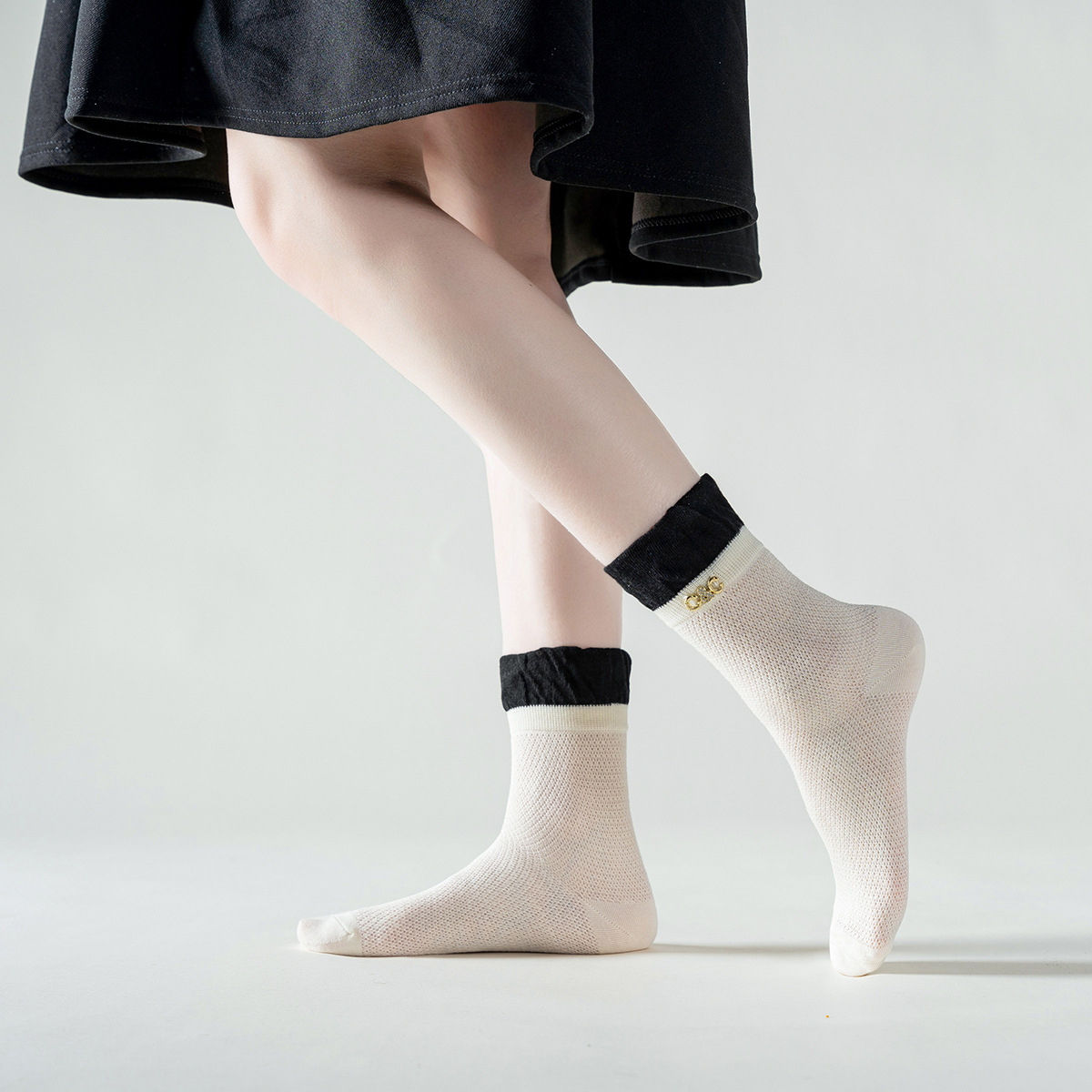 공주 양말 2 (흑백)