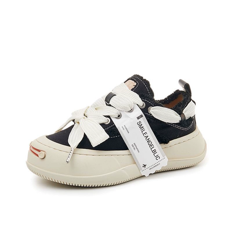 Кеды в стиле Тан Цзяньци с дизайном «открытая улыбка», новая модель 2025 года для мужчин и женщин, осенне-зимние кроссовки на толстой подошве для увеличения роста, в стиле «бродяга», трендовые.