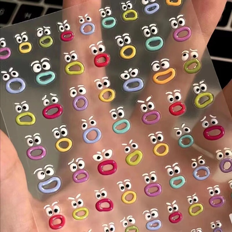Mouth Monster Nail Art Flat Sticker Dopamine Cute Flat Handbook Sticker Water Cup Nail Sticker Funny Expression Mouth Monster Nail Art Flat Sticker Dopamine Cute Flat Handbook Sticker Water Cup Nail Sticker Funny Expression