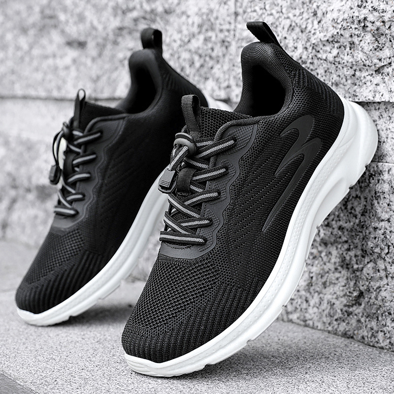 Walking Shoes 2024 New Men's Shoes Wholesale Breathable Middle-Aged and Elderly Soft-Soled Running Shoes Couples and Elderly Travel Shoes