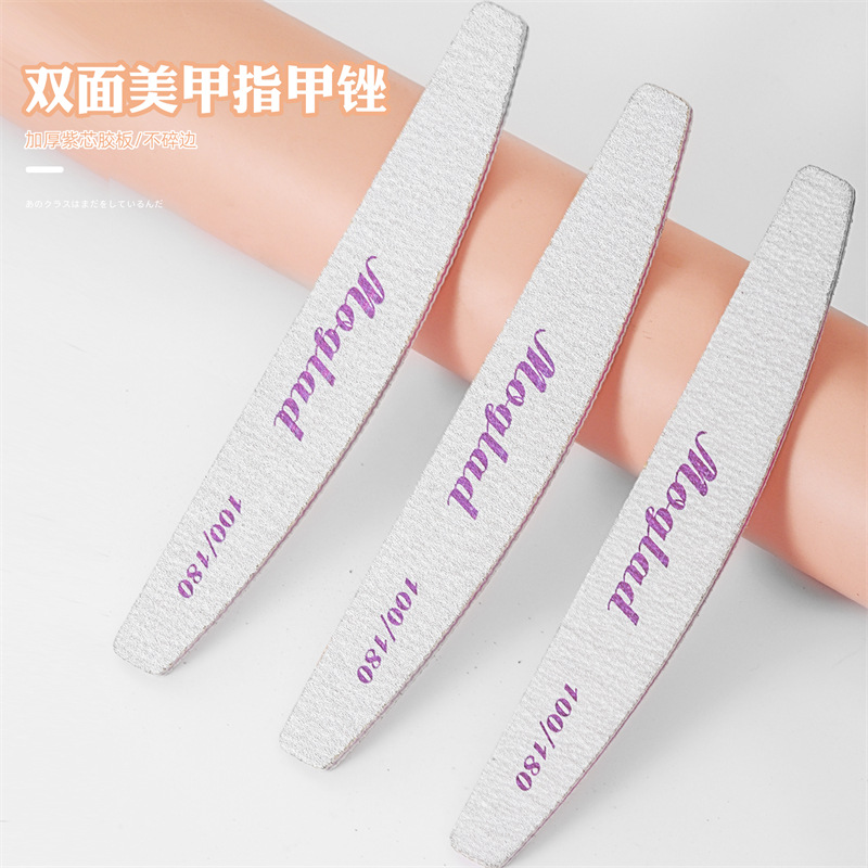 Herramientas de pulido de uñas directas de fábrica de herramientas de doble cara de medio mes de uñas de alta gama tira de pulido de uñas 100/180