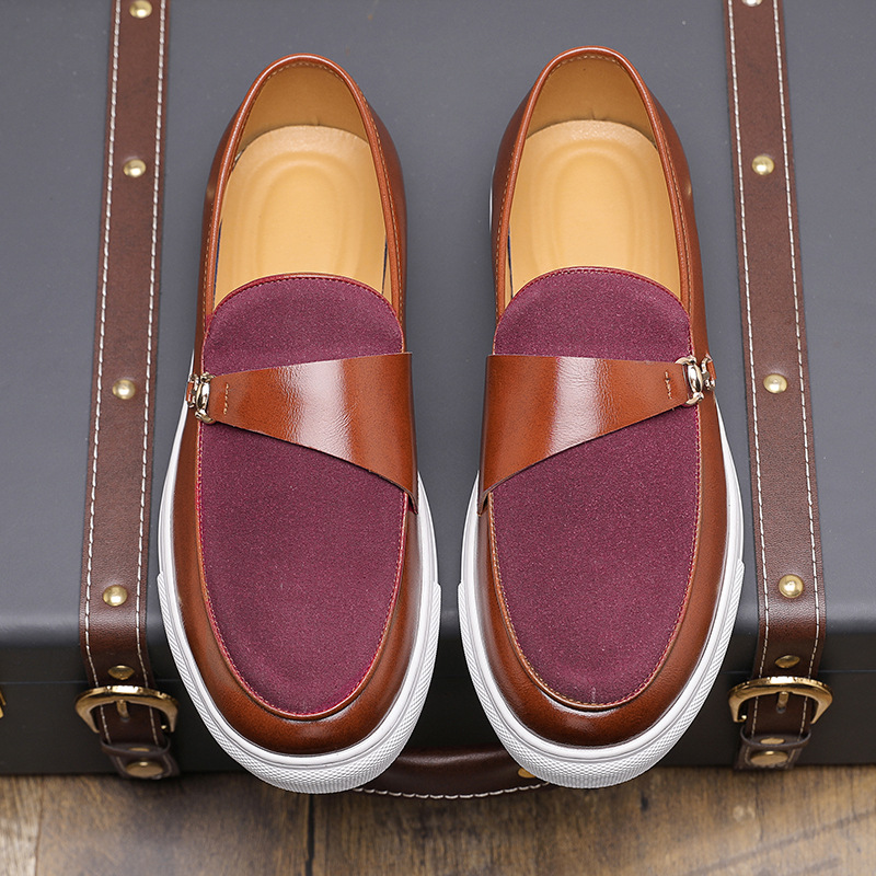 Zapatos de hombre de talla grande transfronterizos nuevos zapatos de cuero casuales de moda zapatos Lefu de moda zapatos de cuero bajos de estilo británico de moda al por mayor image 4