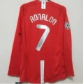 0708 manchester united home long sleeves printed no. 7 aonaldo + champions league badge