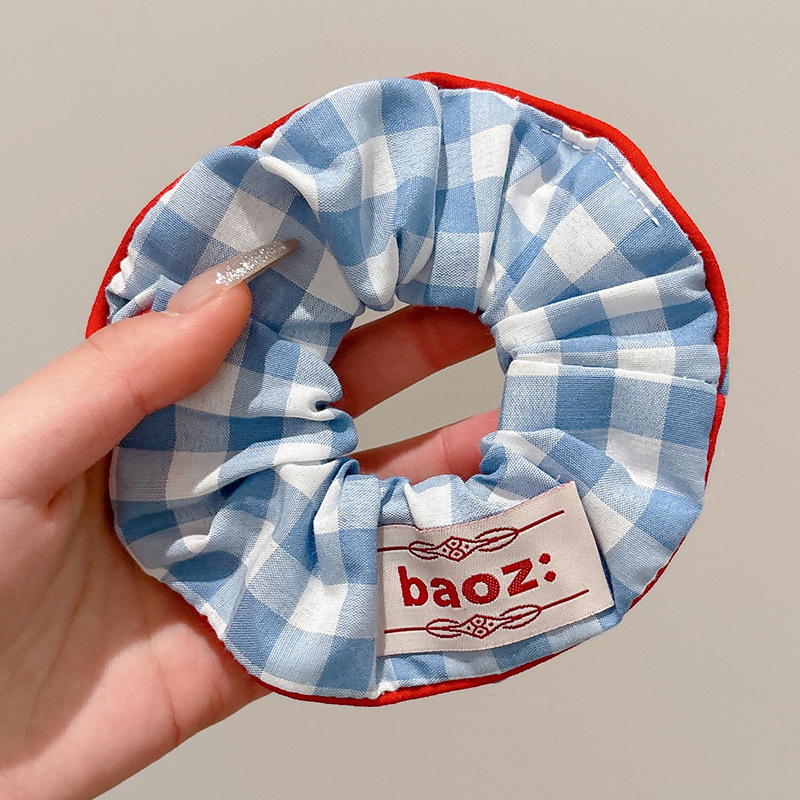 Coreano de encaje a cuadrícula anillo de cabello de intestino para mujeres 2026 nuevo estilo de cabello in-viento de gran tamaño bolas de cabello flor de tocado