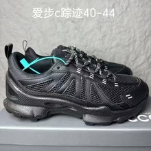 跨境男鞋头层牛皮休闲运动户外头层牛皮透气休闲跑步鞋黑色包邮