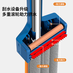 48cm flat plate squeegee with large panel, wash-free, dry-wet dual-use velvet mop, wholesale