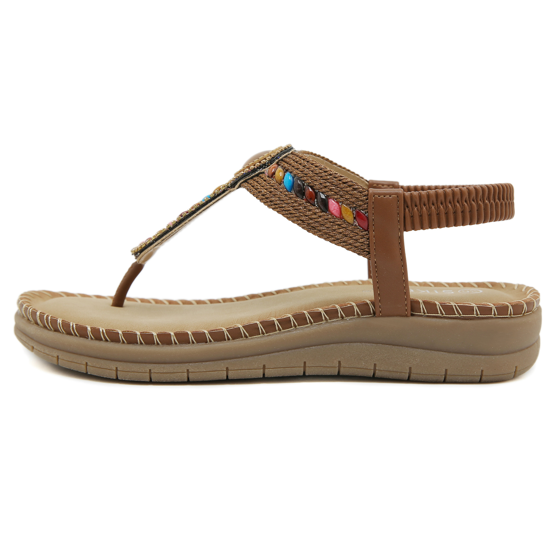 5012-7 Nuevo 2025 bohemia diamante zapatillas de masaje de látex casuales cómodas zapatos planos de tamaño grande