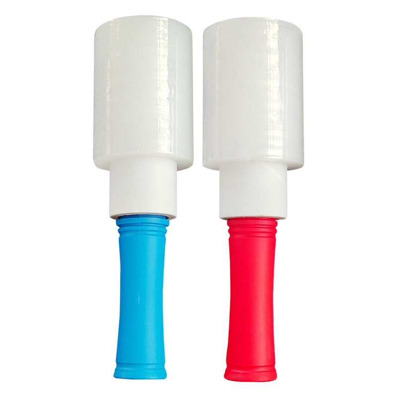 Película de mango de PE mini película de envoltura de estiramiento de fábrica transparente autoadhesiva de plástico industrial película de envoltura