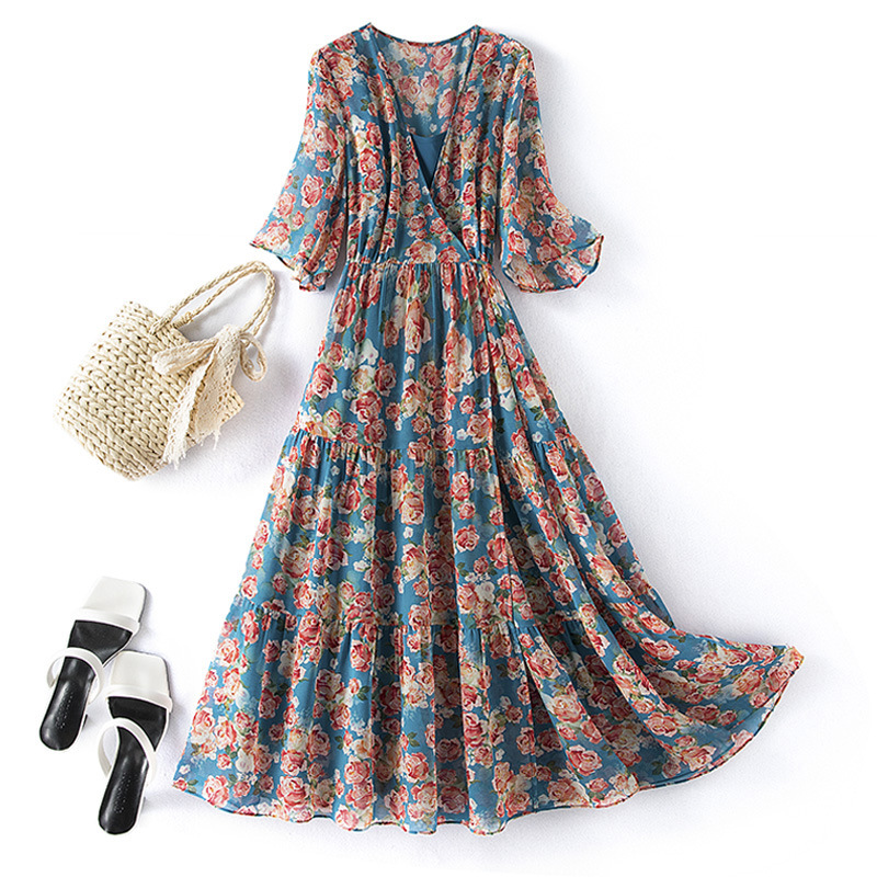 Summer shiffon fitted fashionable dress