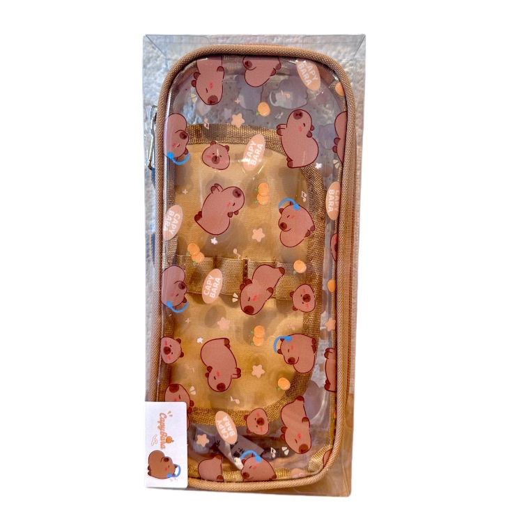 Kapibalakatong estuche para lápices lindo estudiante estuche para papelería estuche para papelería bolsa de almacenamiento de alto valor estuche para lápices de PVC transparente