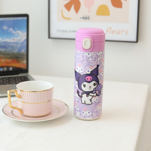 New cartoon Japanese portable thermos cup cute doll 304 stainless steel bouncing cup student drinking water thermos bottle