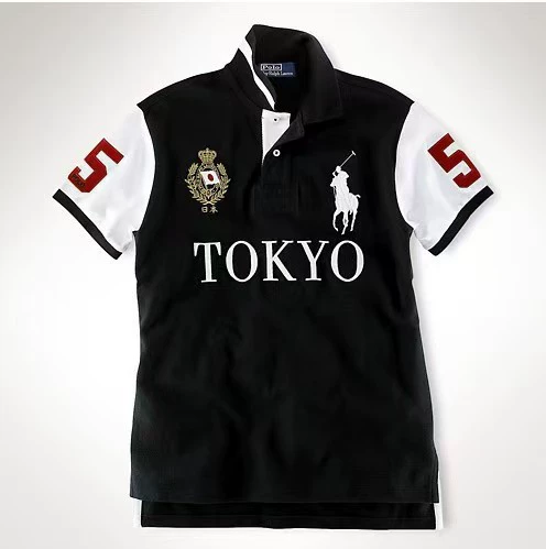 Polo, with short sleeve, with embroidery, plus size