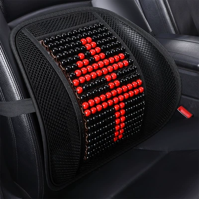 Car Lumbar Cushion Lumbar Cushion Back Waist support - full-of-cow-spirit-1-piece-of-lumbar-support-maple-wood-beads3d-meshbreathable-and-comfortable