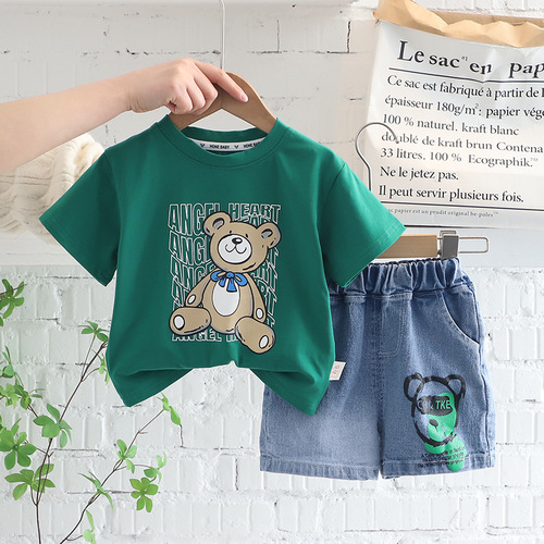  new summer suits for boys and girls, summer clothes for small and medium-sized children's clothes, trendy and stylish sports children's two-piece sets