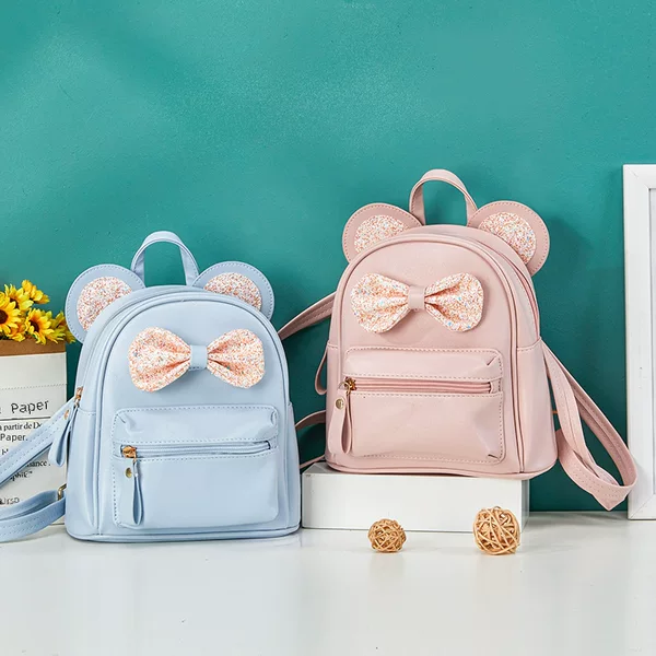 Little Girl Fashion Cute Multi-function Backpack Children Travel Out Bow Kindergarten Baby Backpack