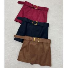 深圳南油美式复古气质牛皮绒修身A字包臀性感低腰短裙百搭半身裙