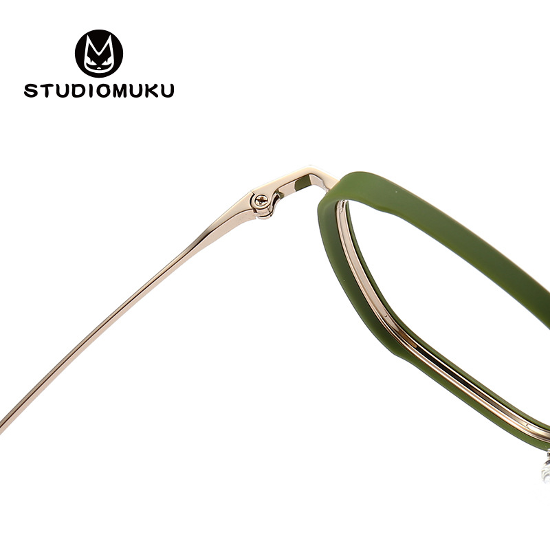 STUDIOMUKU gafas frescas de madera ultraligero cara pequeña marco cuadrado marco único diseño gradiente marco gafas image 5