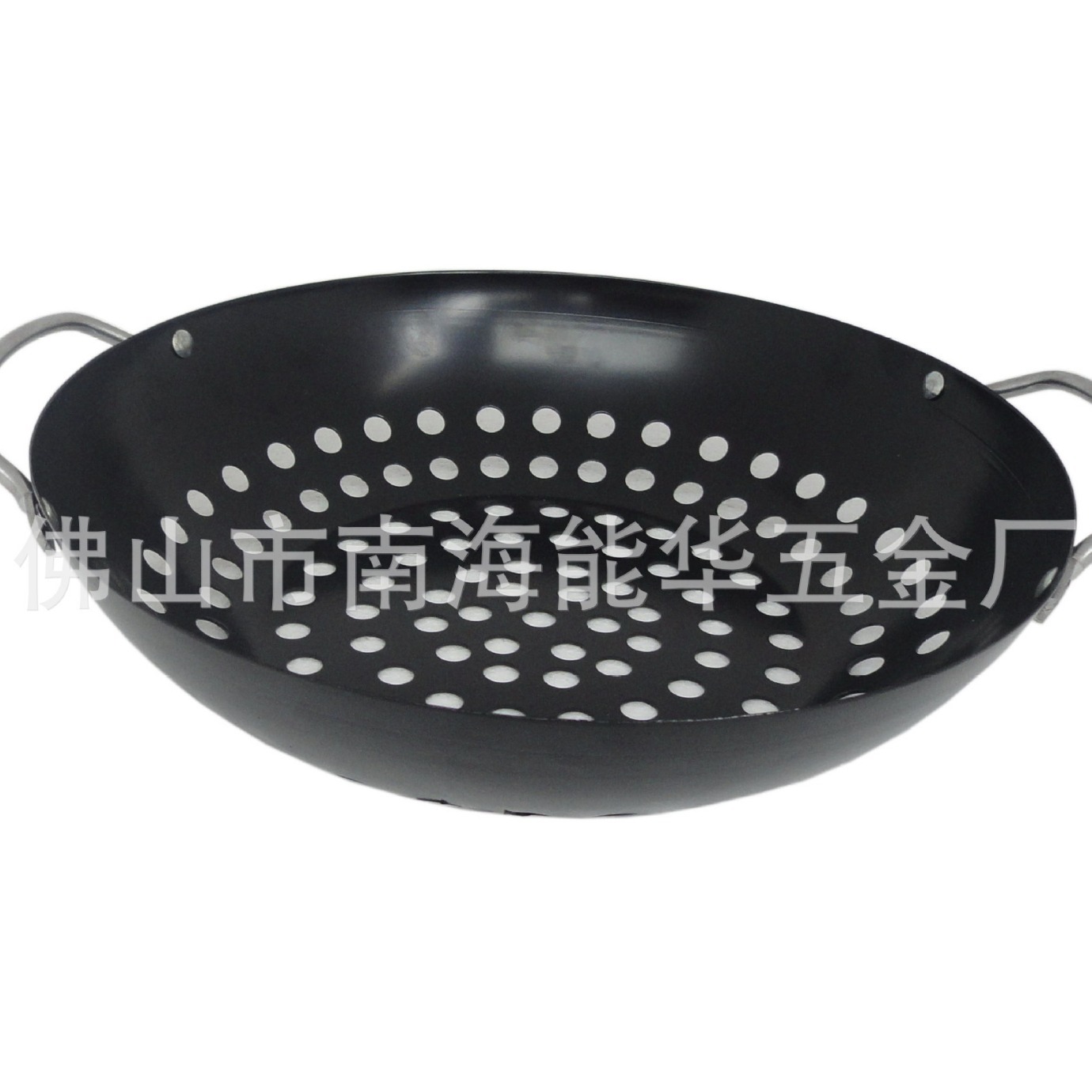 Ventas de la fábrica al por mayor de Corea del Sur ronda para hornear pan con mango de hierro Placa de barbacoa de pintura antiadherente negro Placa de barbacoa