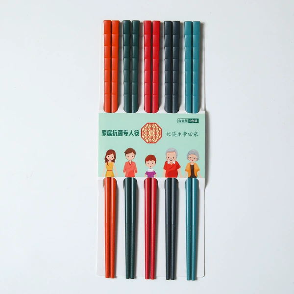 New festival high -colored contract chopsticks 5 double card installation