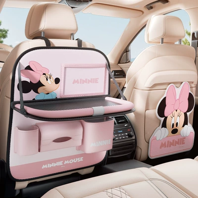 Car Seat Back Storage Rack: Car storage bag/box - minnie-storage-bag-anti-kick-pad-comes-with-a-storage-bucket