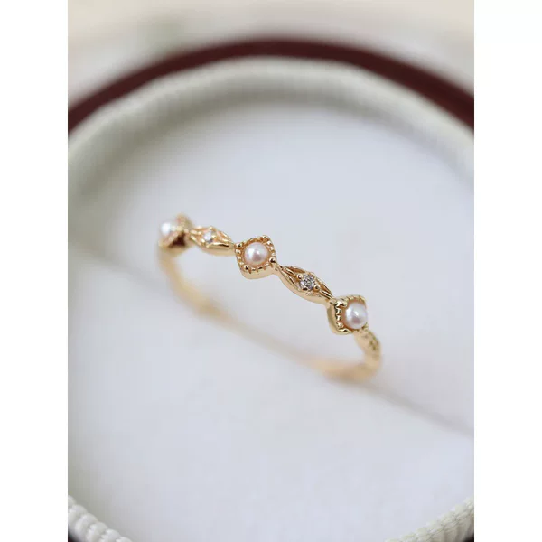 Natural Freshwater Pearl Ring Women's High-End 2022 Spring Same Style Japanese Style Accessible Luxury Live Mouth Ring Wholesale in Stock